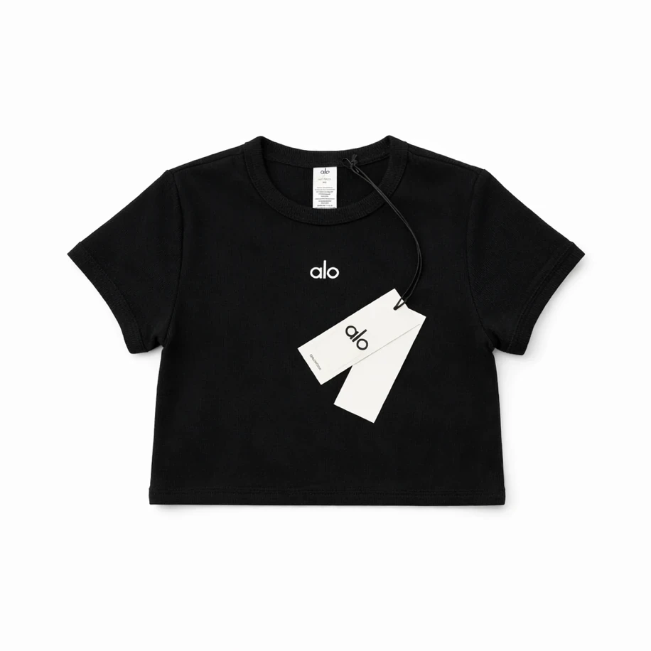 Alo Yoga Crop T-Shirt Black