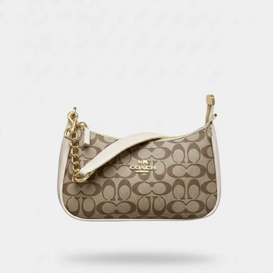 Coach Teri Shoulder Brown&White