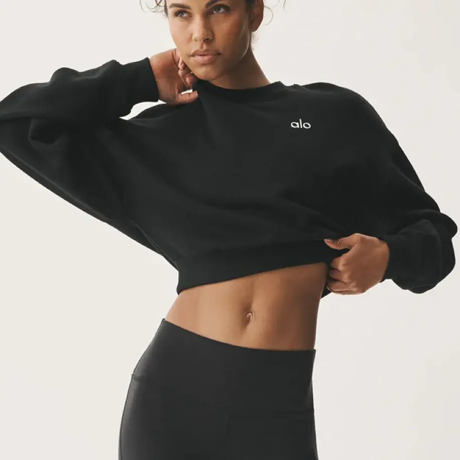 Alo Yoga Cropped Black Sweatshirt