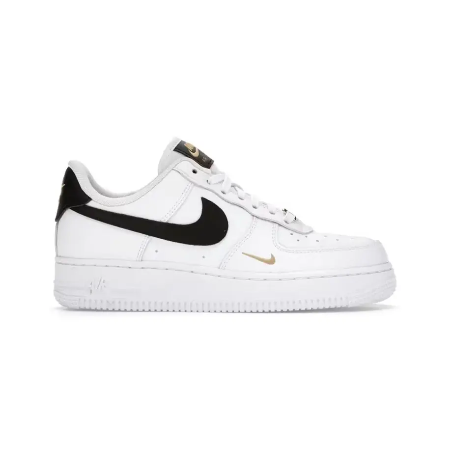 Nike Air Force 1 Low '07 Essential White Black Gold Mini Swoosh