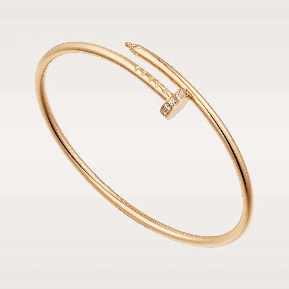 Cartier Çivi Bileklik Taşlı Gold