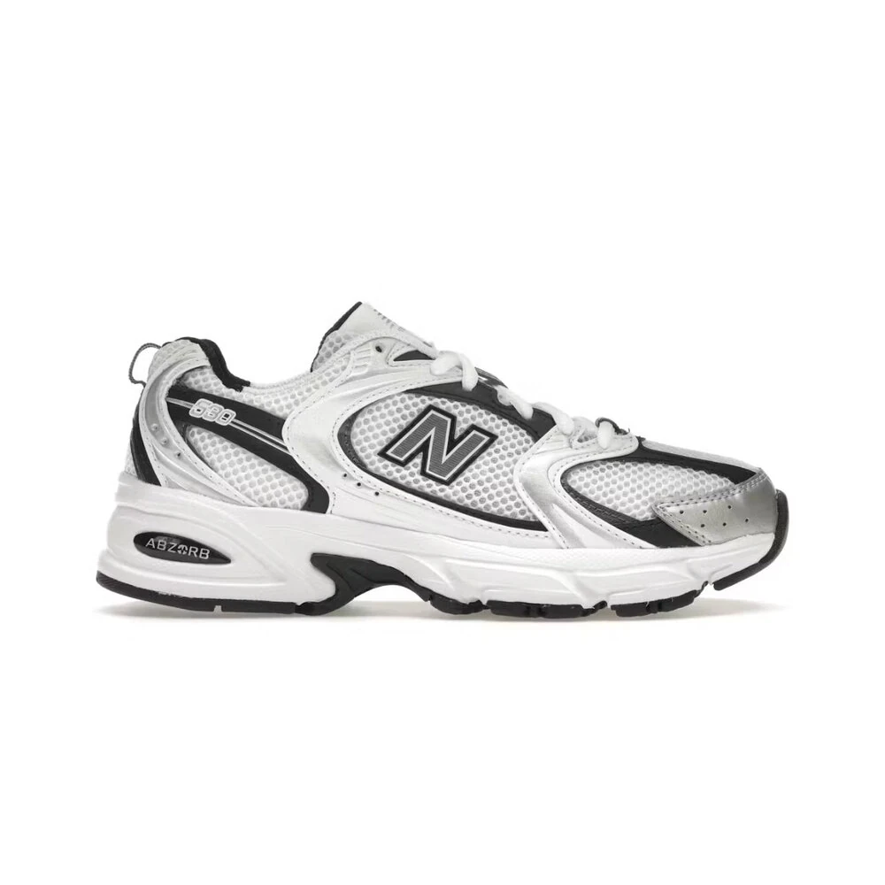 New Balance 530 White Silver Metallic Black